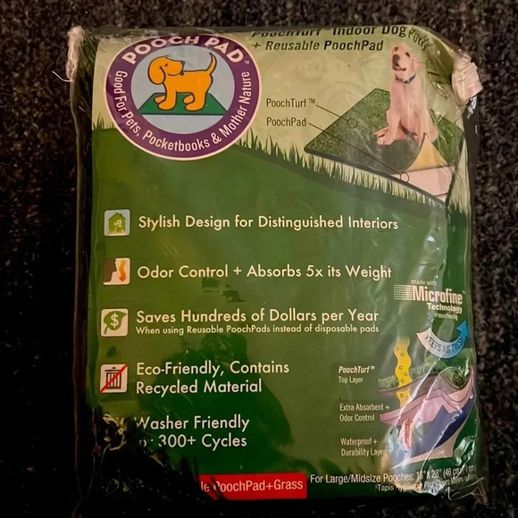 PoochPads Indoor Pooch Turf Dog Potty 18x28 - Picture 1 of 12